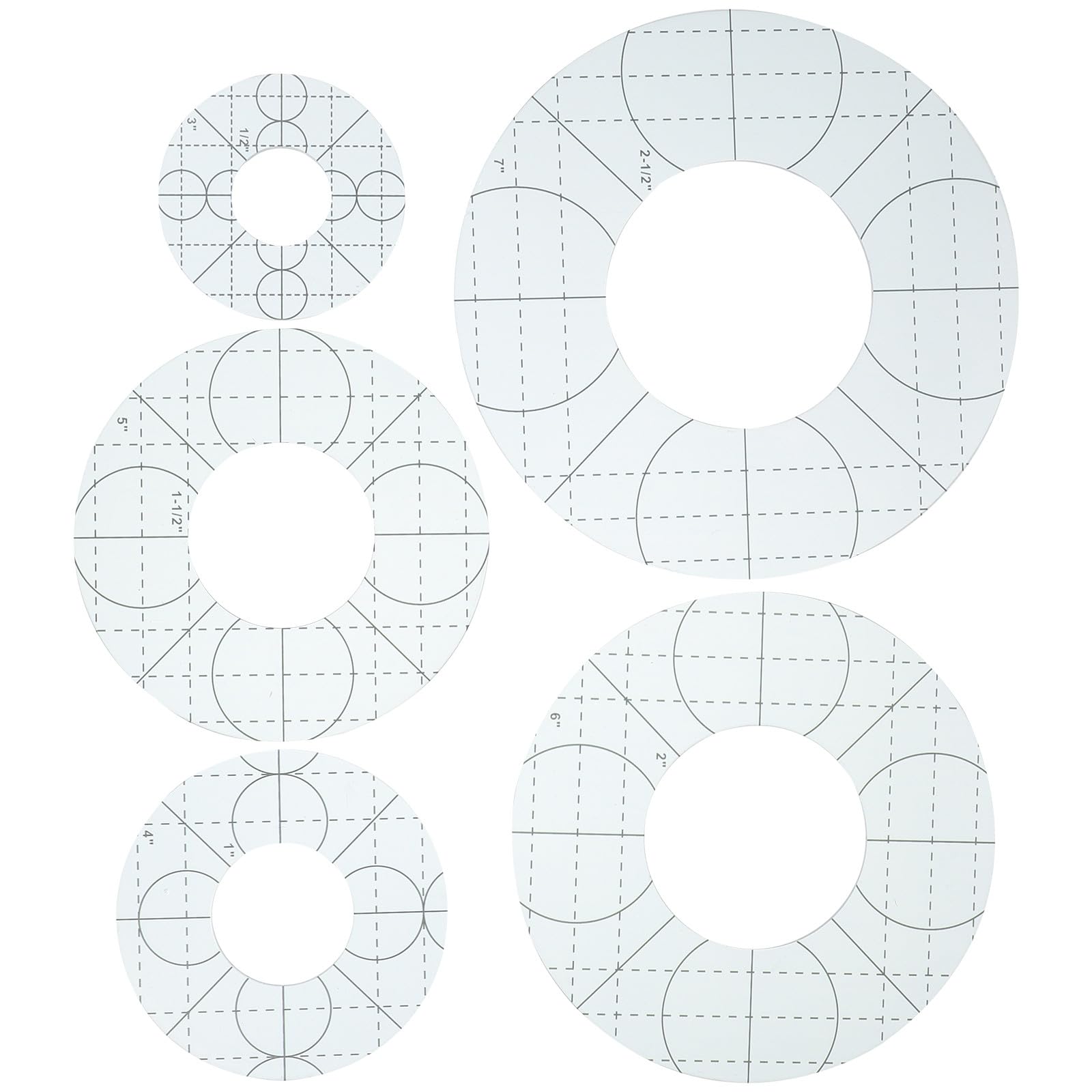DECHOUS Righello per Patchwork in Acrilico 5 Pezzi Bordi Lisci e Leggeri per Progetti di Cucito e Artigianato Creativo
