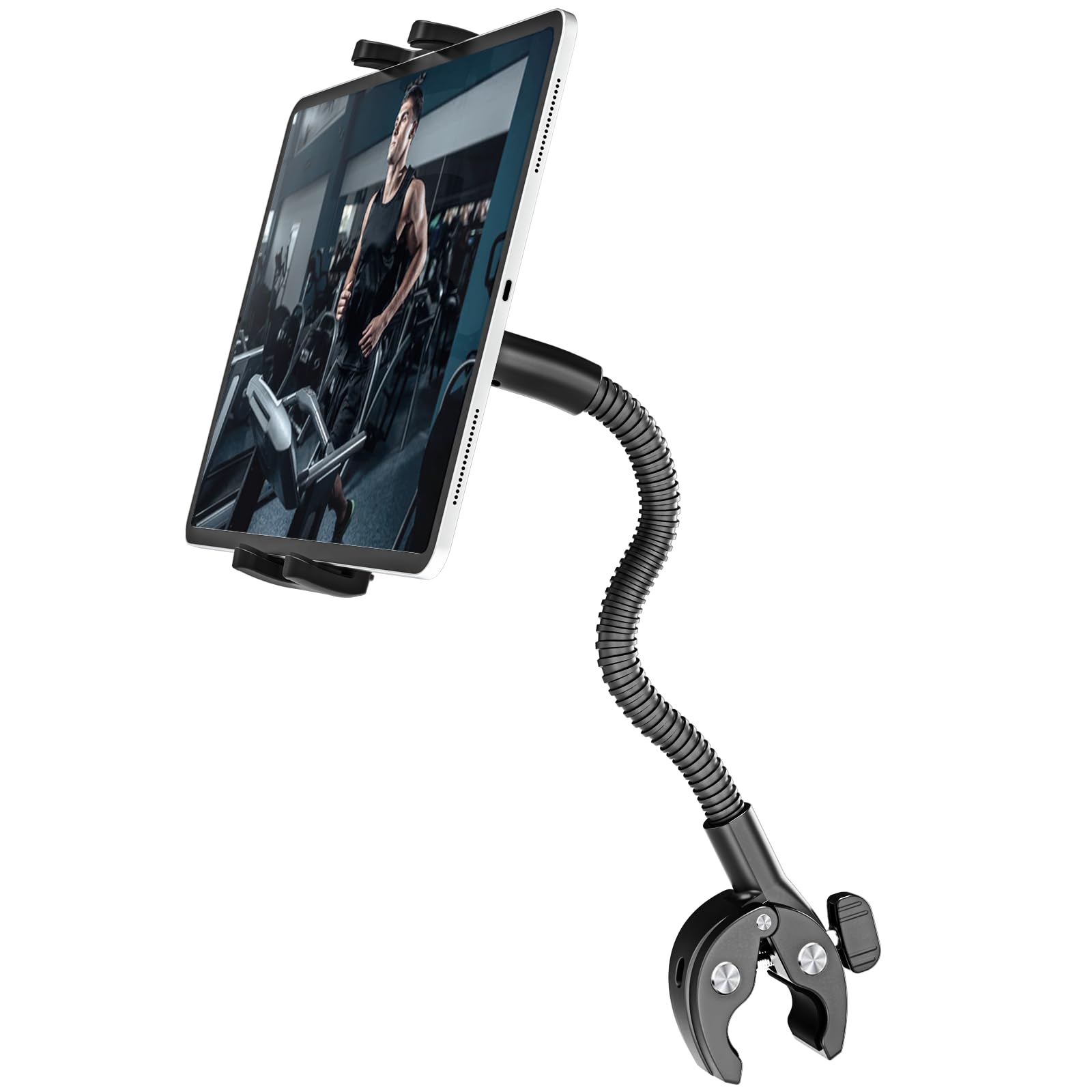 Tapis Roulant Cyclette Spin Bike Supporto - [Metallo a Collo Oca], Supporto Tablet Moto, Porta Bicicletta per iPad 2024 iPad Mini Air, 4.7-12.9" Tablet Cellulari