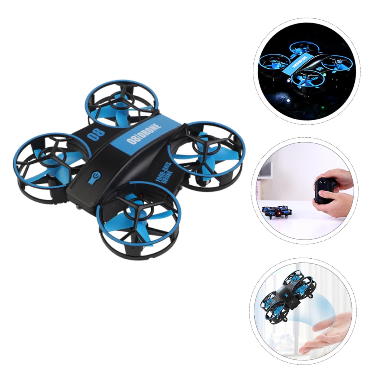 ifundom 2pezzi Mini Quadcopter Drone Telecomandato Con Luce Led Giocattolo Volante Compatto Per Principianti Facile Da Pilotare e Automatico Per Uso Indoor e Outdoor