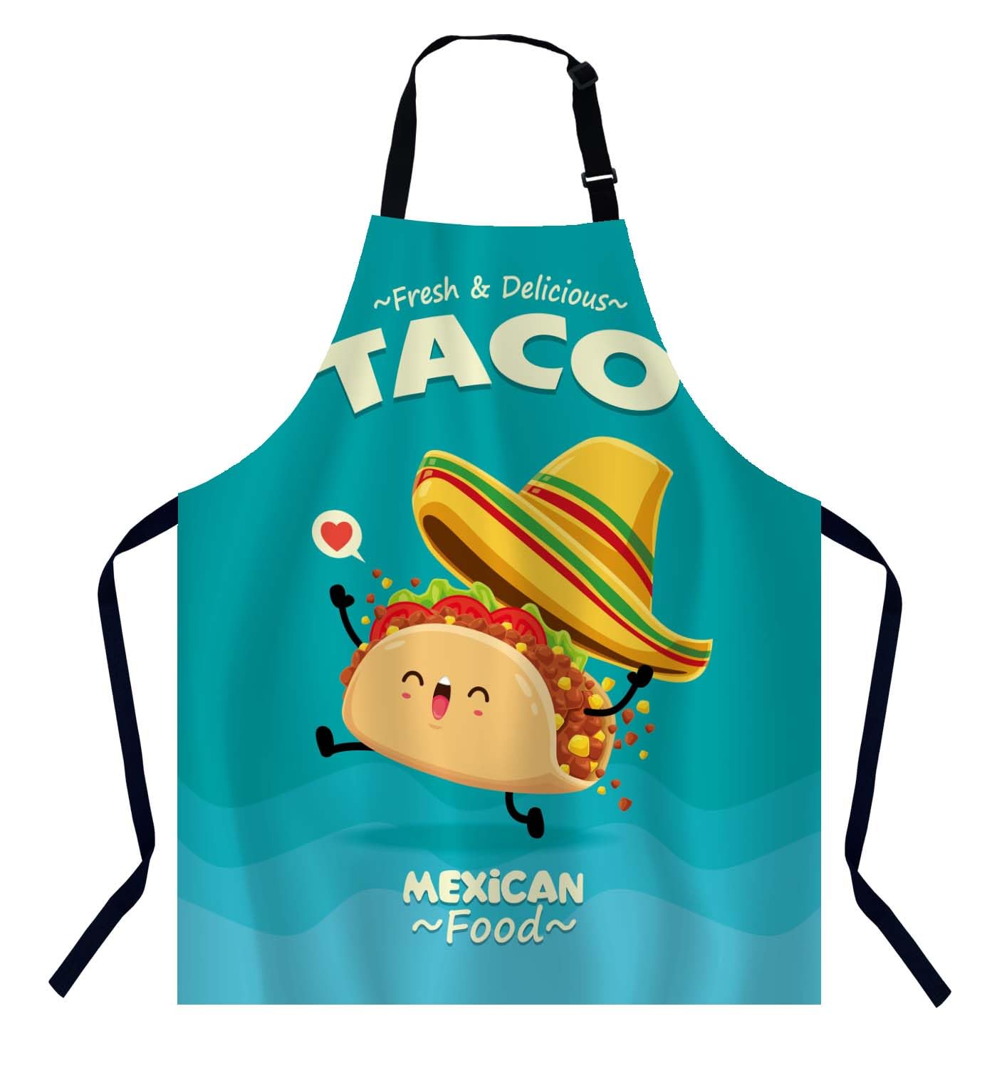 Bgbdeia Women's Vintage Mexican Food Poster Apron For Men, Adjustable Apron Cooking Kitchen Chef Apron For Home Kitchen, Baking Gardening Bbq, Coffee House, Restaurant