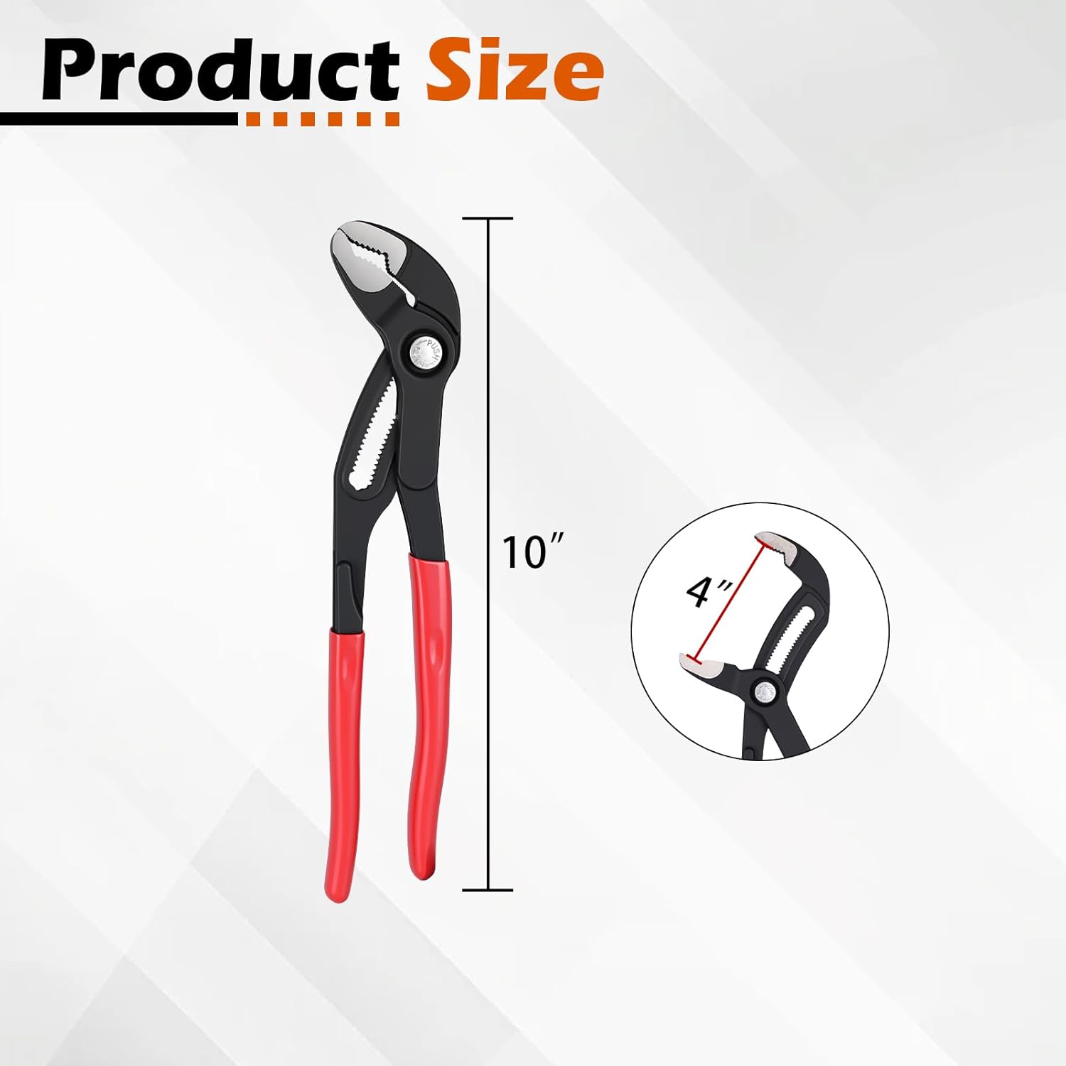 8701250 Cobra Water Pump Pliers, 10 inch, Self-Locking with Pinch Guard, 25 Adjustment Positions, Red