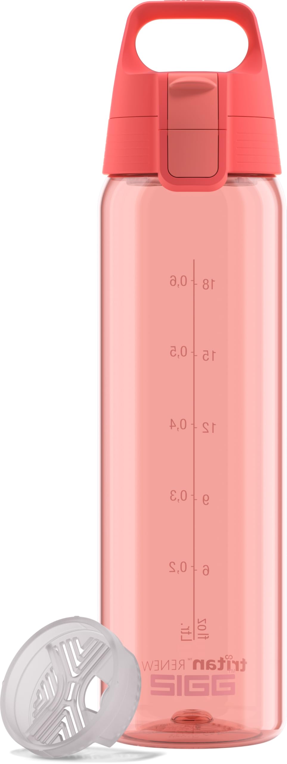 Sigg - Tritan Water Bottle - Total Color ONE Watermelon - Suitable For Carbonated Beverages - Dishwasher Safe - Leakproof - Featherweight BPA Free - 0.75L