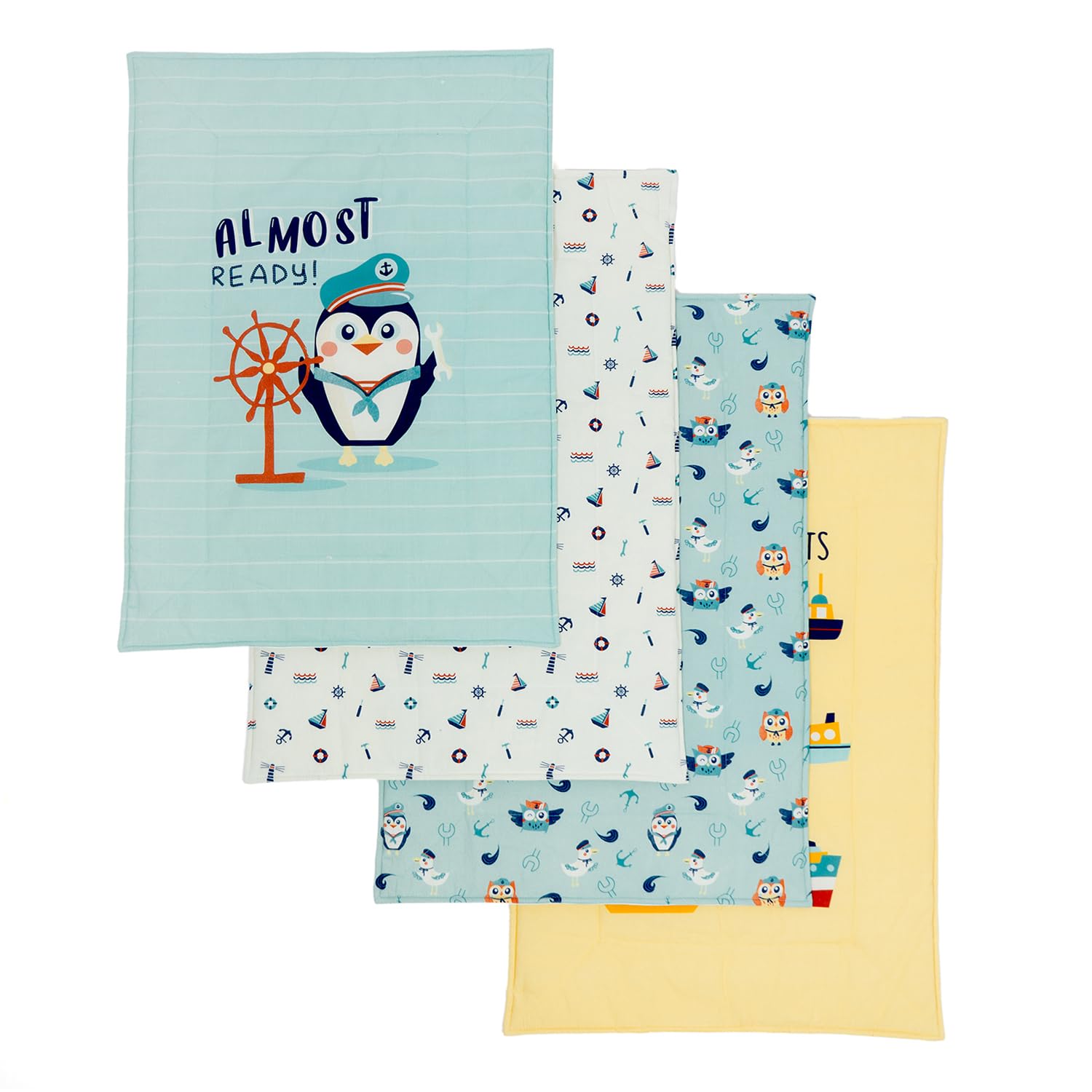 Tidy Sleep Baby Changing Mat – Waterproof, Foldable, Padded Diaper Changing Sheets for Newborns & Infants – Pack of 4, Captain Penguin (65 cm x 45 cm)-image-6