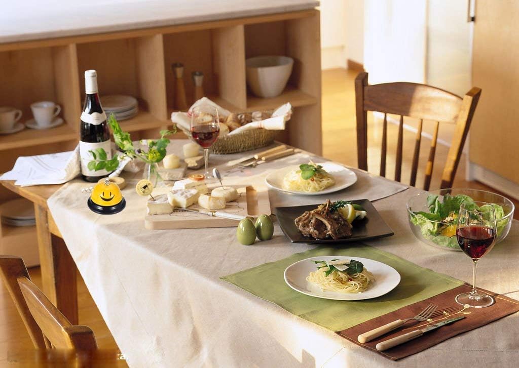 Dzxin Campanello da tavolo Call Bell, Campana di reception, Campanello di chiamata, Campanello di servizio con suono chiaro per cucina, ristorante, hotel e bar (giallo)