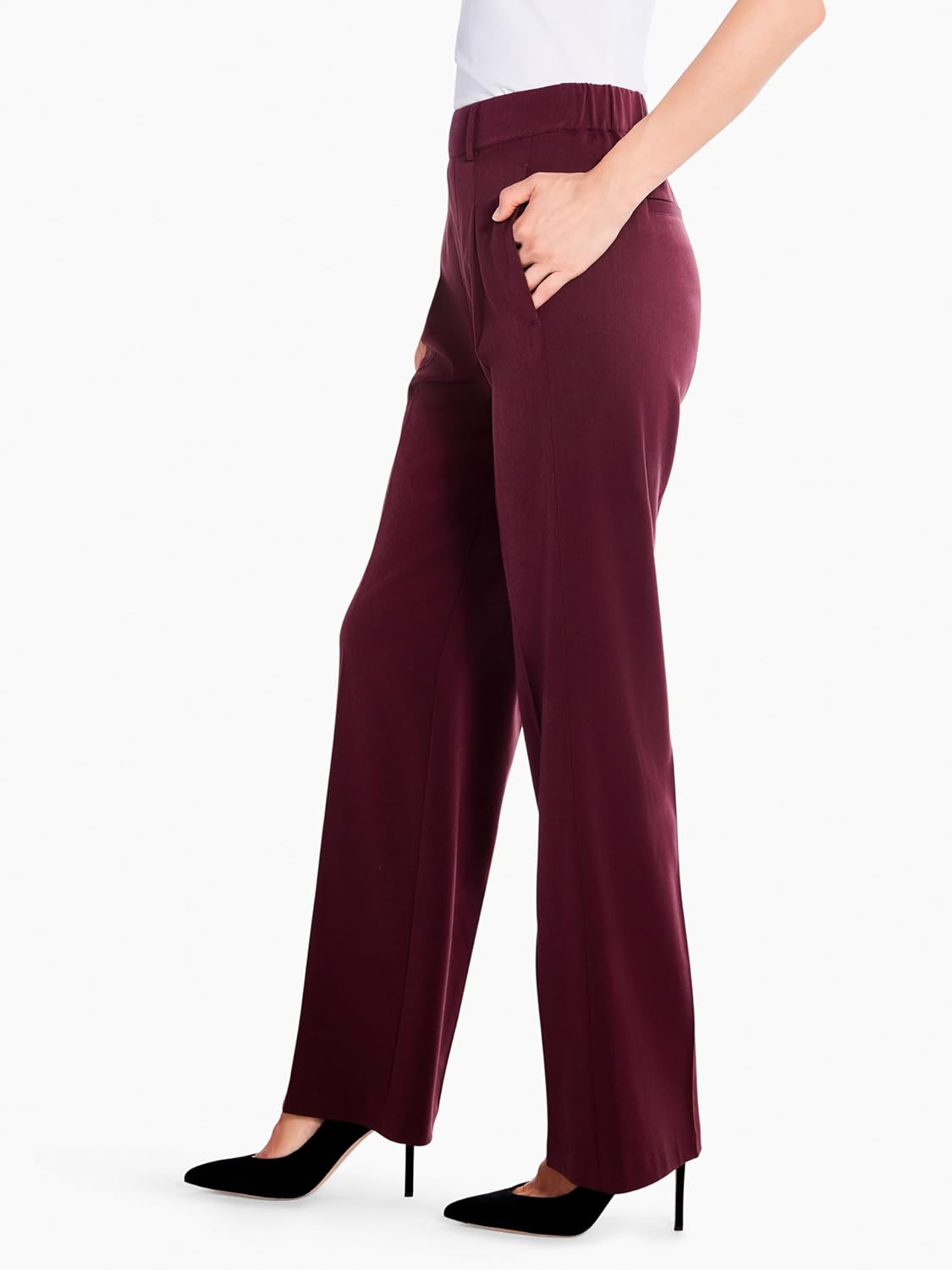 NIC+Zoe Womens 31" The Avenue Wide Leg Pleated Pant - Image 3