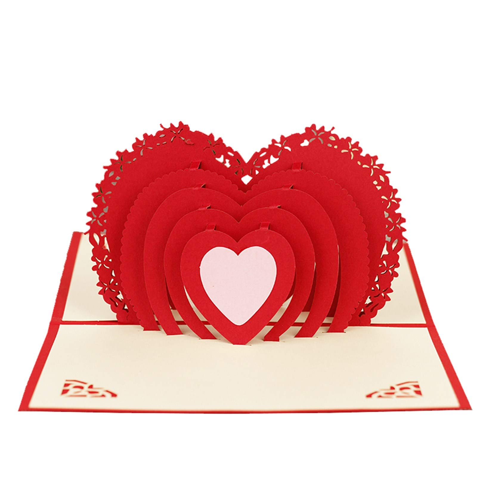 Valentinstagskarte Muttertag Geschenkkarte 3D Karte Pop Up Karte Toshine Pop Up Grußpapier Karte Valentinstag Karte, Jahrestag Pop Up Karte, Romance Karte für Frau Geburtstag Hochzeit (Herz)