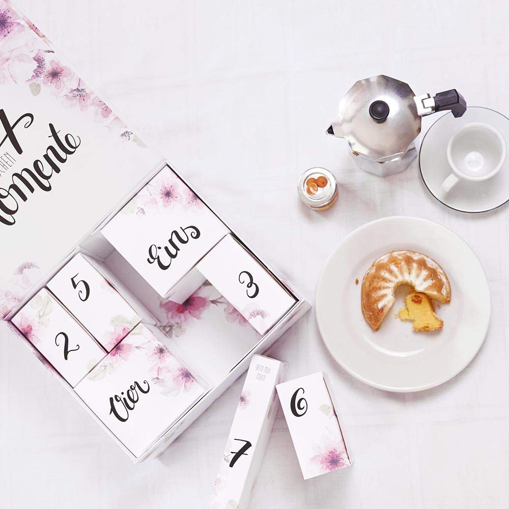 Hochzeits Countdown Kalender mit 7 Türchen für die letzten 7 Tage und einem 100 Tage Countdown, JGA Geschenk, Braut-Countdown-Kalender, Adventskalender für Braut, Brautbox zur Hochzeit, Brautgeschenk