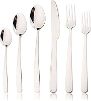 Vista 10 de JASHII Juego de 6 cucharaditas de plata, juego de cucharas de café de acero inoxidable 304, cucharas pequeñas para el hogar, cocina, restaurante