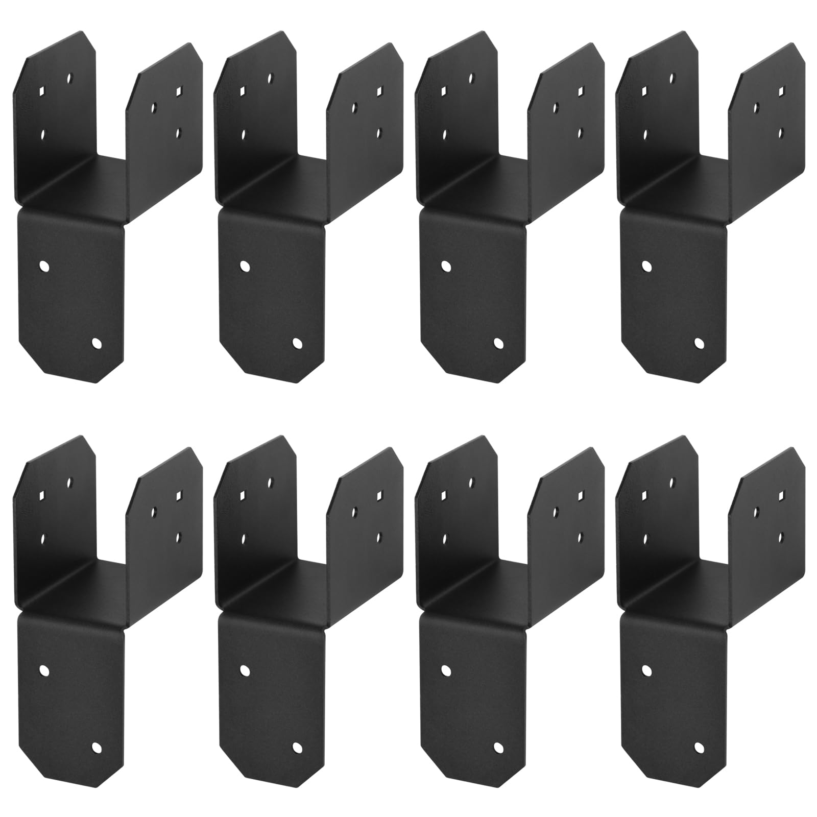 4 Pcs 2x4 2x6 Post Caps Tie Bracket, Pergola Brackets, Joist Hanger Connector for Deck & Roof, 17 Gauge Black