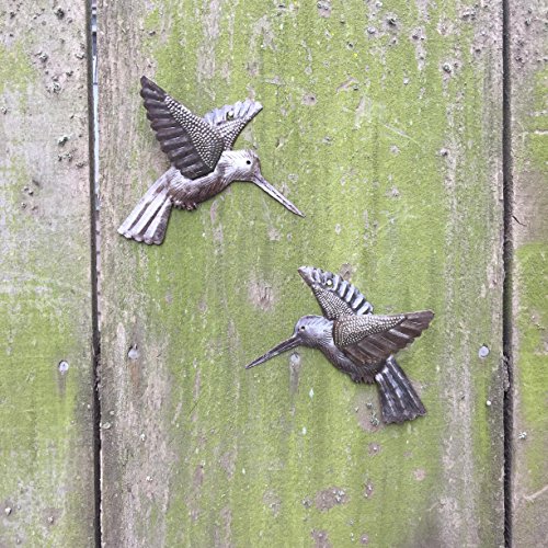 Hummingbirds, Set Of 2, Nature Inspired Small Wall Hanging Ornamental Birds, Fall Garden Home Decorations, Good Luck Accent Plaques, Handmade In Haiti 6 X 5.5 Inches #TOP5