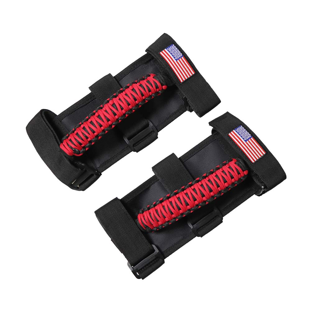 Buy Bestaoo 2 x Roll Bar Grab Handles Paracord Grip Handle for Jeep