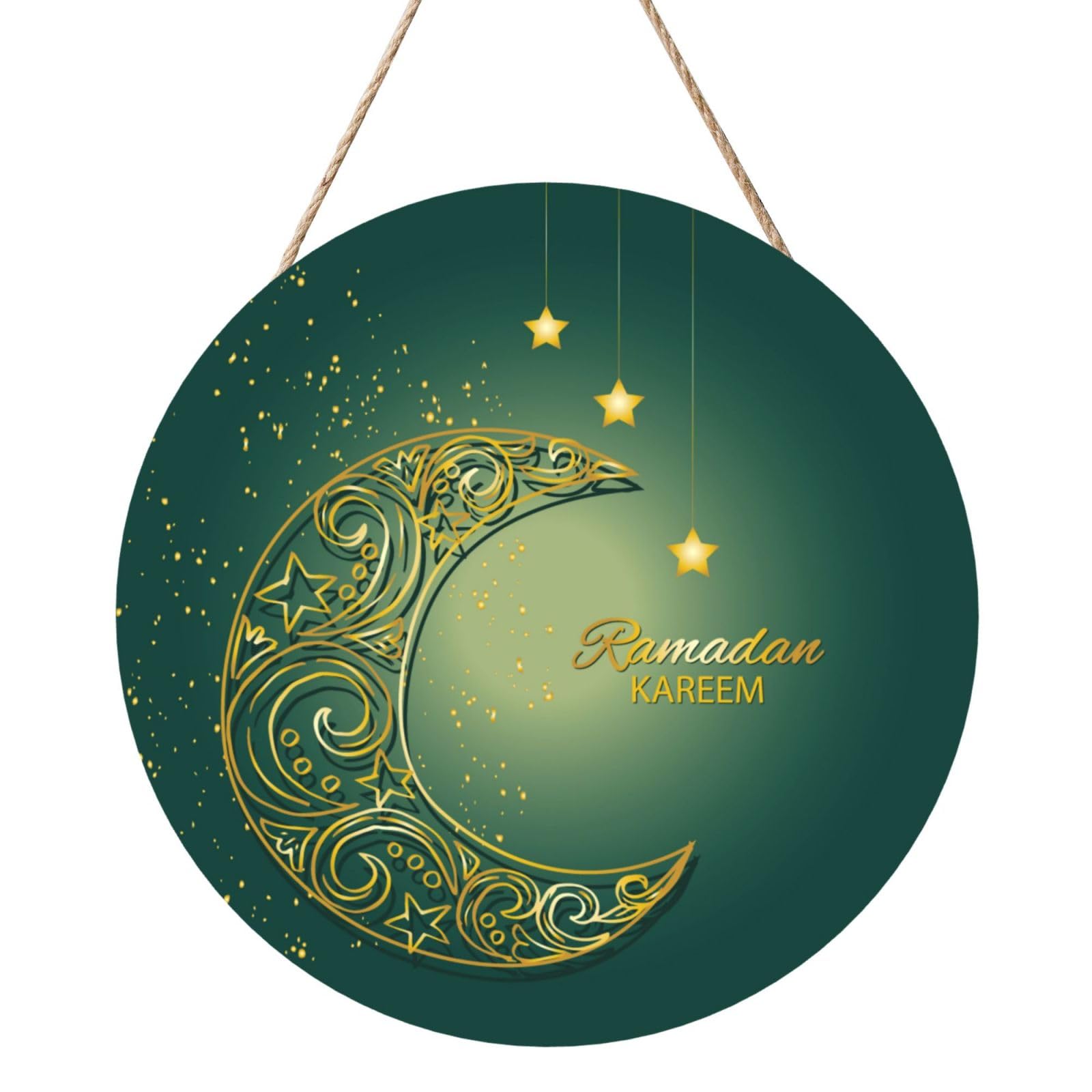 Ramadan Kareem Door Signs Plaques Wood Welcome Sign For Front Door Wall Hanging For Home Farmhouse Office Classroom Party Decoration