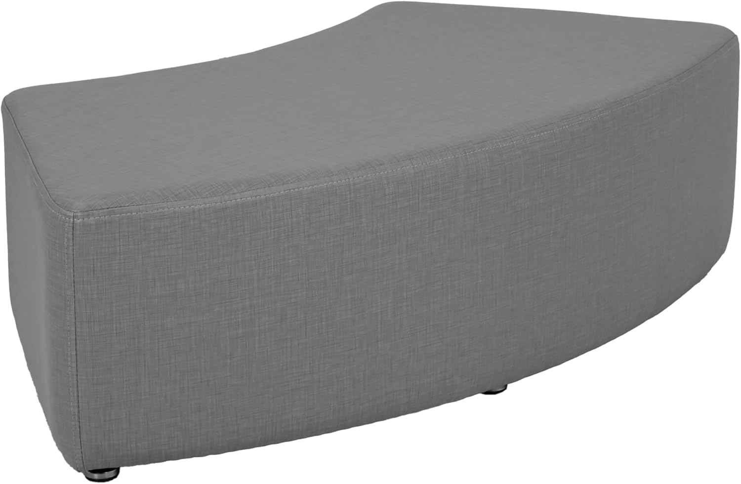 Factory Direct Partners FDP Pro Series Upholstered S Curve Ottoman, Collaborative Commercial Furniture for Hotel Lobby, Office, Restaurant, Waiting Room, 12" Height, (3-Piece Set) - Slate Gray