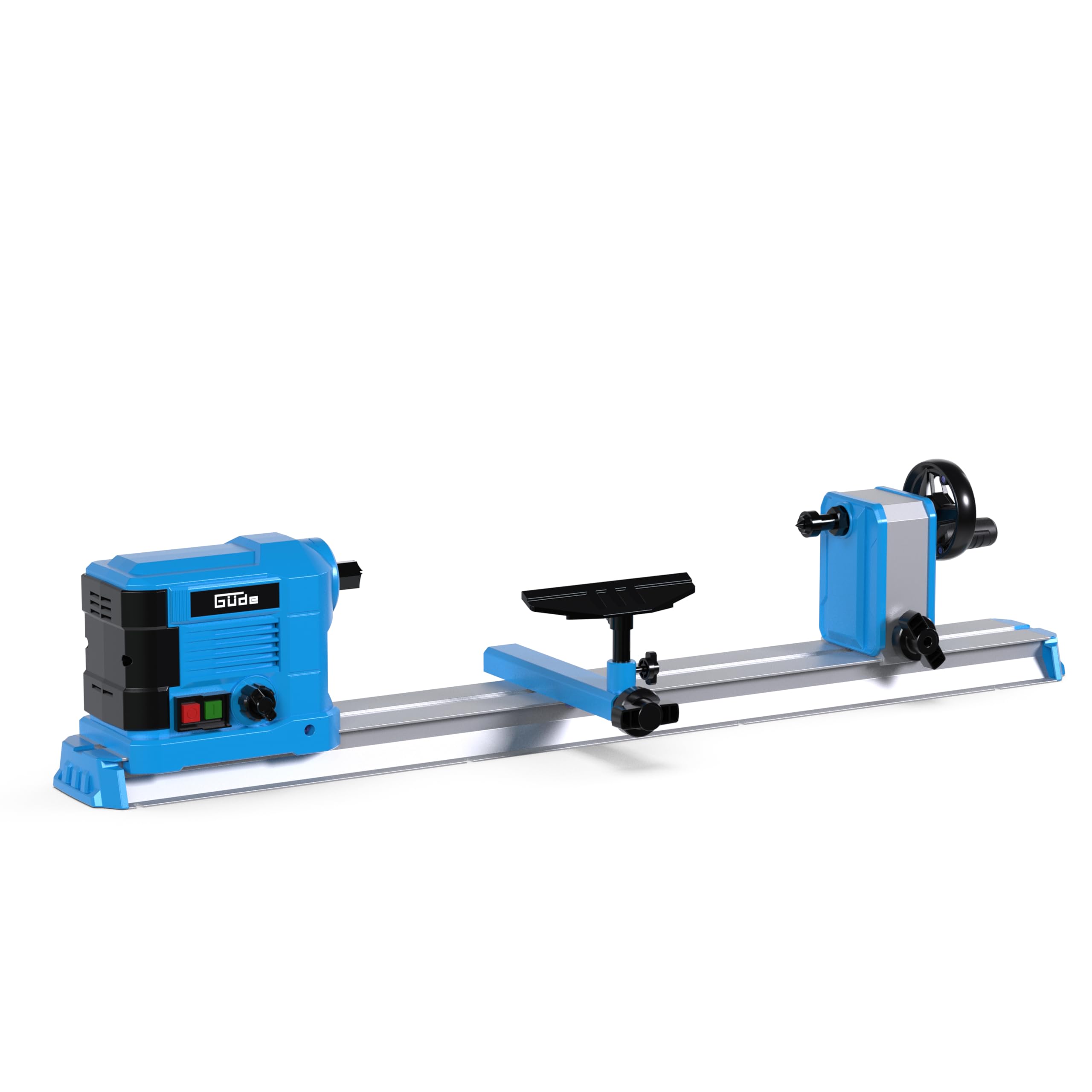 Güde Drechselmaschine GDM 600 (Getriebemotor 550 W, 800-3000 1/min, Softstarter, variable Geschwindigkeit, M18-Gewinde, Körnerspitze, Reitstock, Werkzeugauflage, für Werkstücke bis 600 mm/ø 250 mm)