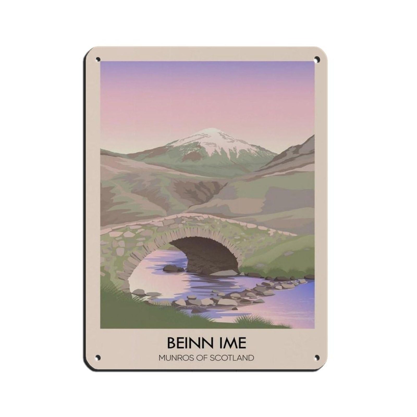 Poster Beinn Ime Munros d'Écosse - Décoration murale vintage 30x40 cm