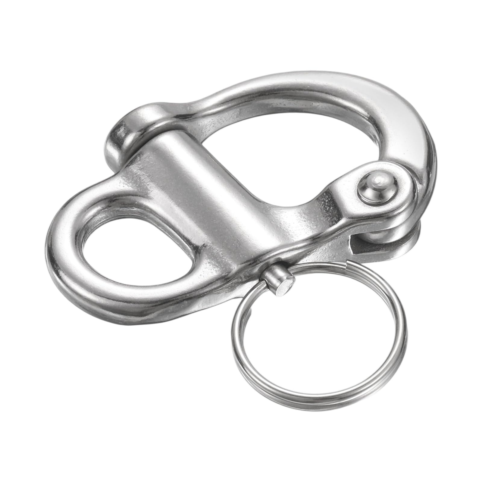 PATIKIL Quick Release Shackle 52mm, 316 Stainless Steel Fixed Bail Snap Shackle Boat Sail Connector for Outdoor Camping Nautical Ships Industrial Hoisting Pet Chains, Silver