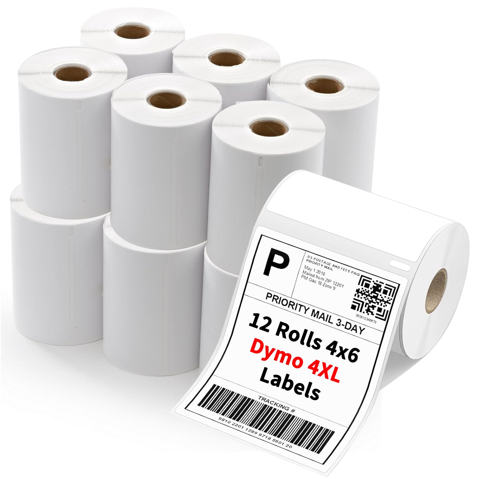 9527 Product 1744907 Lot de 12 rouleaux d'étiquettes d'expédition pour LabelWriter 4XL Blanc 10,2 x 15,2 cm