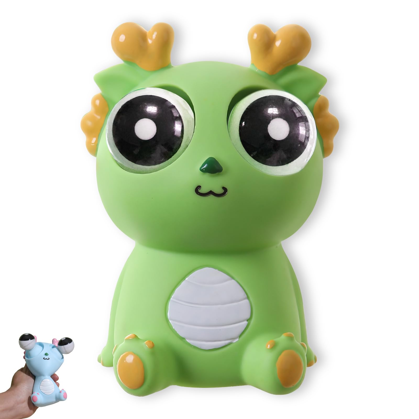 Pop-Out Eye Dragon Squeeze Toy – Stress Relief Sensory Squishy for Adults, Funny Anti-Stress Ball, Ideal Anxiety Toy for Party Favors and Gifts (Green)