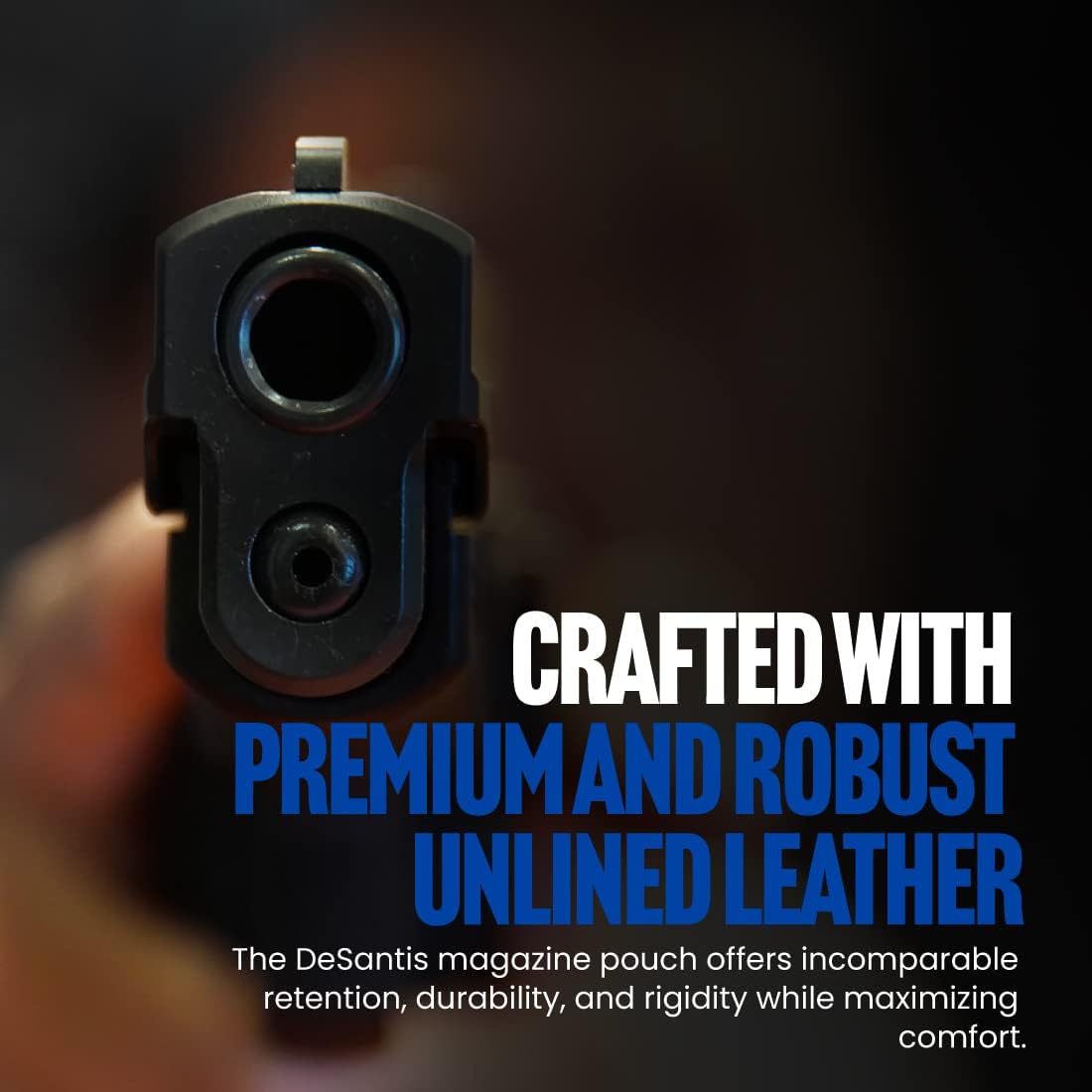 DeSantis Double Magazine Pouch - Pistol Magazine Holder, Double Mag Pouch, Concealed Leather Pouch, Compatible with Most Single Stack 10MM/45CAL, Magazines, S&W M&P SHIELD 9/40 - Ambidextrous, Tan