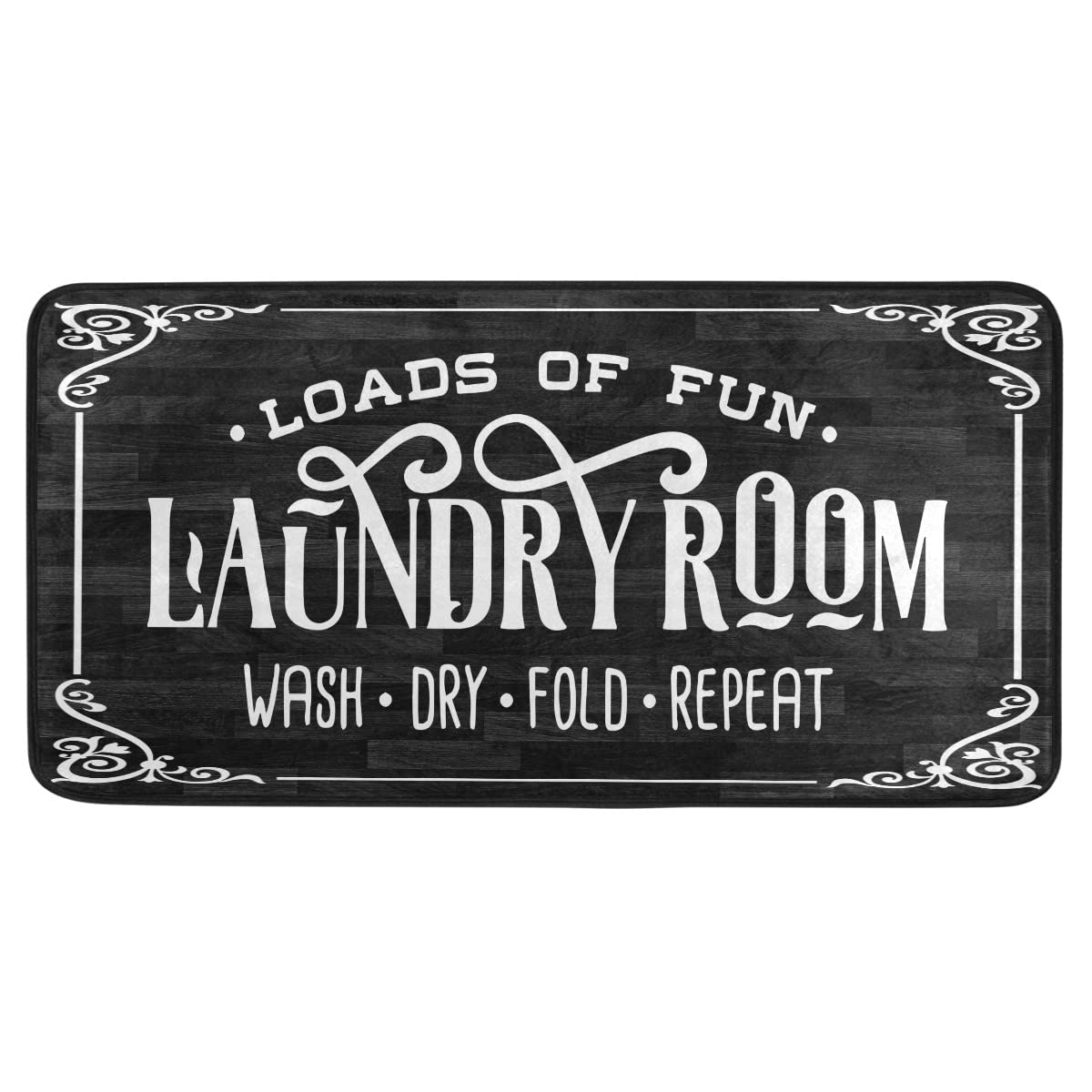 Laundry Room Mat Farmhouse Decor Floor Runner Rug Laundromat Doormat 39x20in Background Old Panels