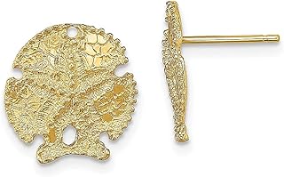 Brincos de ouro amarelo 14k texturizados areia dólar mar estrela do mar estrela do mar pino vida animal joias finas para mulheres presentes para ela, Cristal Ouro amarelo