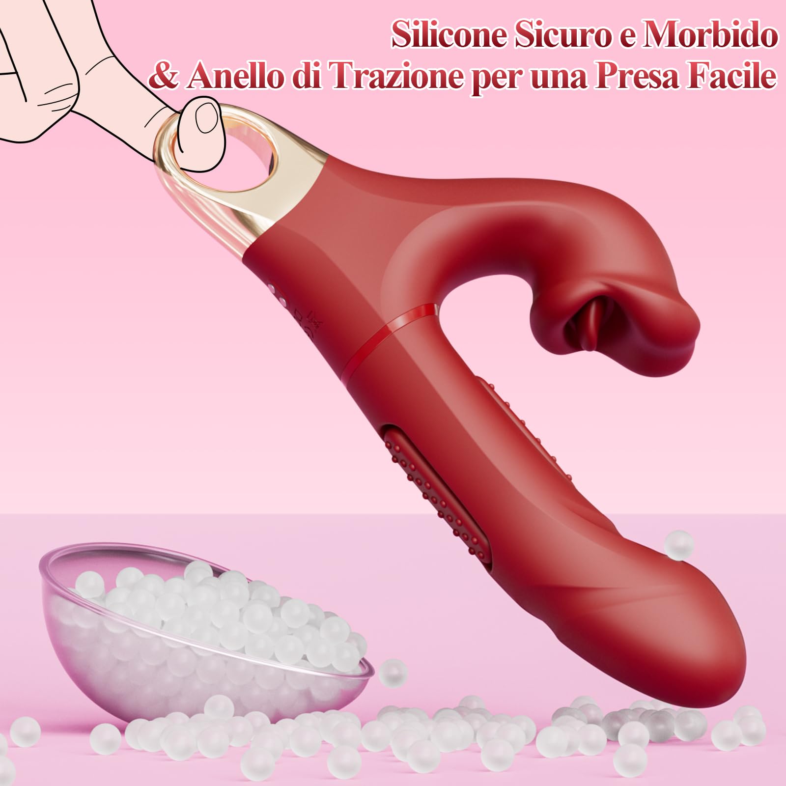 Vibratoreper Donna Professionale Sex Toys Coppia - Dildo Vibratore Clitoride e Punto G Sexytoysys Donna con Forti Modalità di Schiaffi, Morsi e Vibrazioni, Vibratori Rabbit Toys Sessuali per Donne