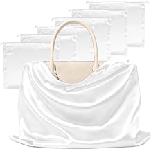 Manyshofu 7 Pack Satin Dust Bags for Handbags Storage, Silky Shoe Bag White Drawstring Bags for Shoes & Purses - Silk Dust Cover Bag Dustproof Protector Travel Storage Pouch19.6 x 15.7