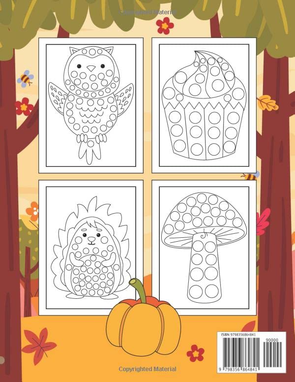 Autumn Dot Marker Activity Book Ages 2+: Cute, Fun, Relaxing Autumn & Fall Dot Art Coloring Book, Perfect for Toddlers & Little Kids image 3