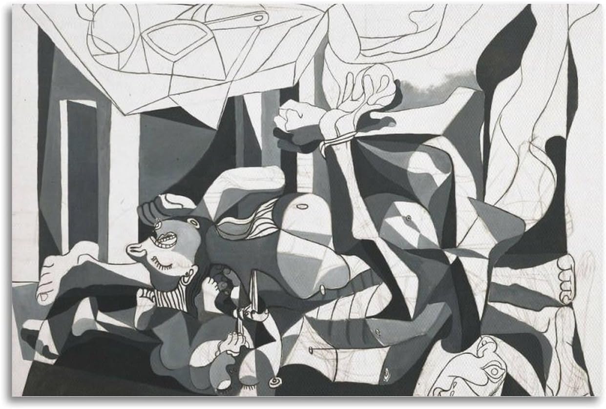 QSDTGHUIKP Pablo Picasso Posters Guernica Prints 40x60cm Frameles Canvas Wall Art Decor