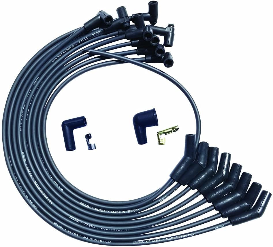 Moroso 51042 Ultra Series Black Spark Plug Wires, Big Block Chevy, Over Valve Cover Routing, 135 Degree Plug Ends, HEI Distributor
