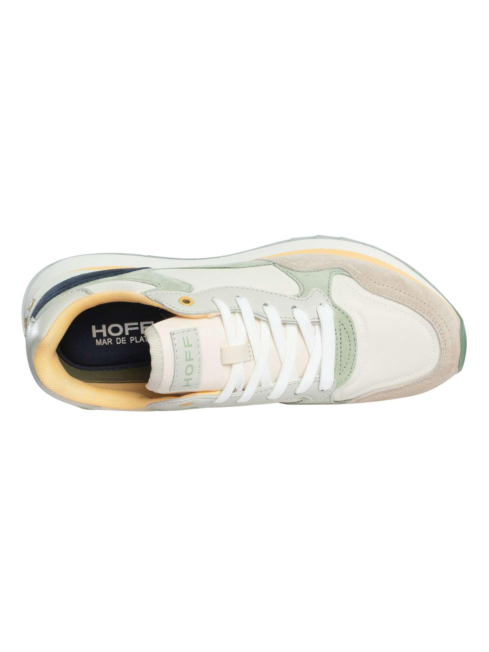 HOFF Zapatillas de ante Mar De Plata para hombre, gris/blanco/verde