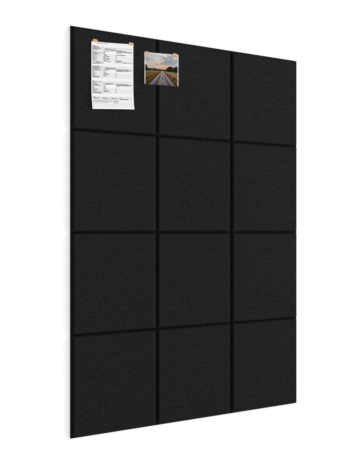 Lot de 12 panneaux acoustiques carrés insonorisants et insonorisants haute densité pour mur, 30,5 x 30,5 x 1 cm, panneaux insonorisants pour maison, studio, bureau, noir