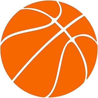Basketball [Pick Any Color] Vinyl Transfer Sticker Decal for Laptop/Car/Truck/Window/Bumper (3" x 3", Orange)