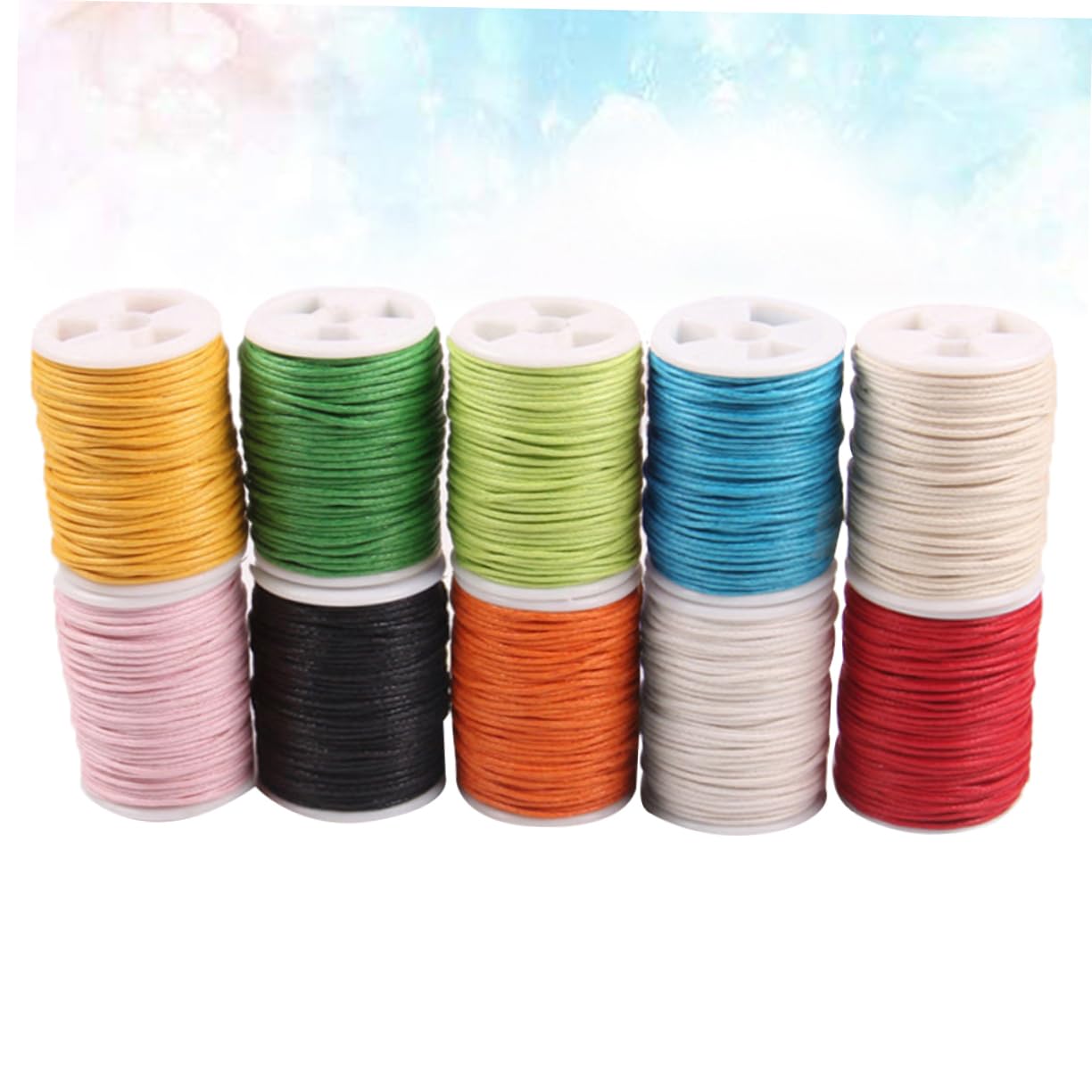 STOBOK 2 Sets 1 Mm X 10 M Gewachste Baumwollstrickschnur Robustes Geflochtenes Seil Zum Dekorieren Basteln Präsentieren Binden 10 Stück * 2