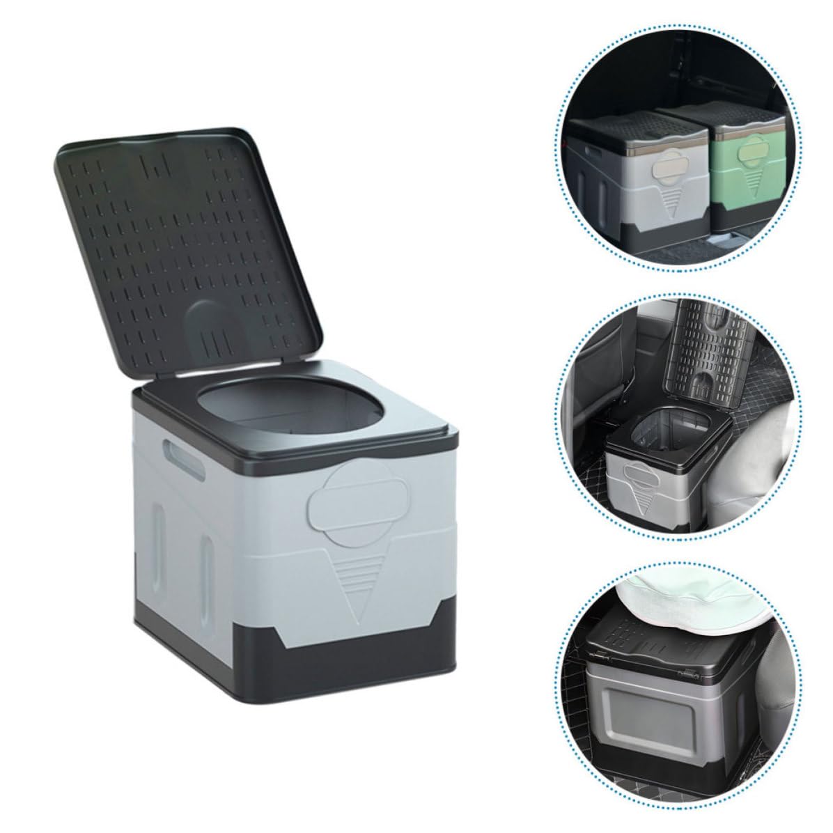 Inodoro de PP Resistente Buena Capacidad de Carga Plegable Portátil Orinal de Viaje para Coche y Camping Adecuado para Emergencias y Uso al Aire Libre