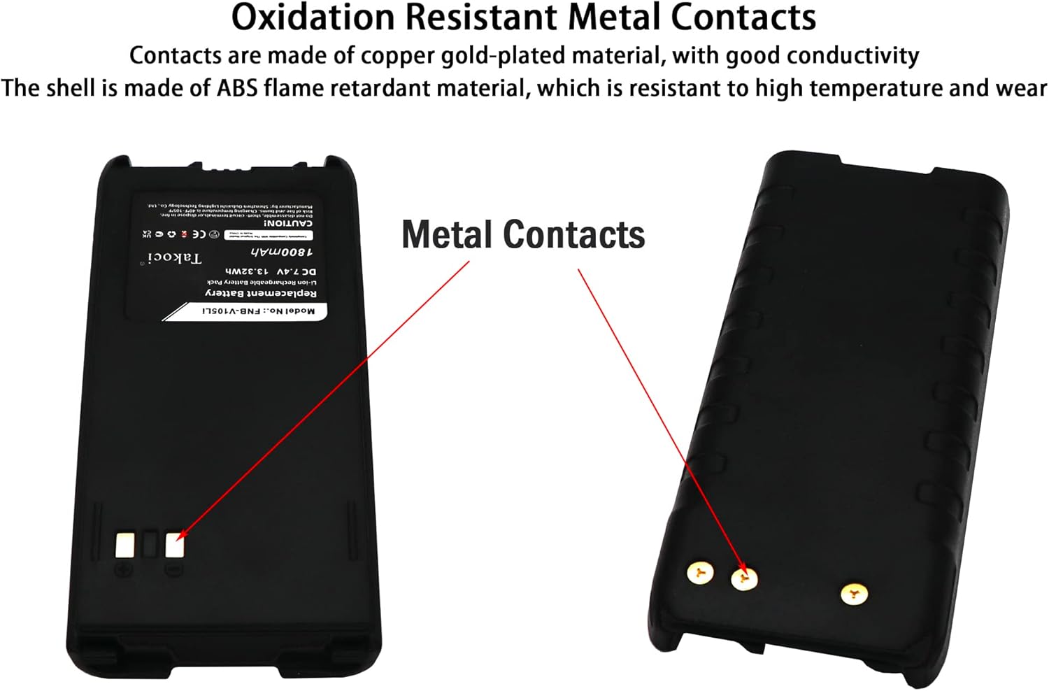 2-Pack 7.4V 1800mAh FNB-V105Li Li-ion Radio Battery Compatible for Yaesu/Vertex/Standard Horizon/Marantz HX380 & HX280 Series Two Way Radio