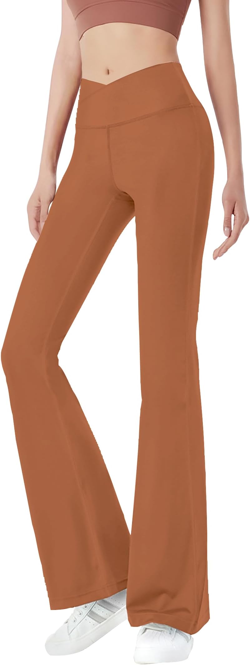 GnainachGirls' Leggings Cross Flare Pants Black High Waist Soft Stretchy Full Length Yoga Bootcut Pants for Kids Teens Dance