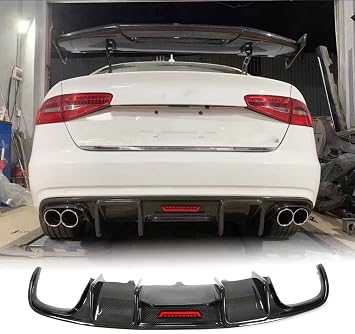 Carbon Fiber Rear Diffuser for Audi A4 B8.5 2013-2016 Base Standard Sedan 4-Door Rear Bumper Cover Lower Lip Spoiler Factory Outlet