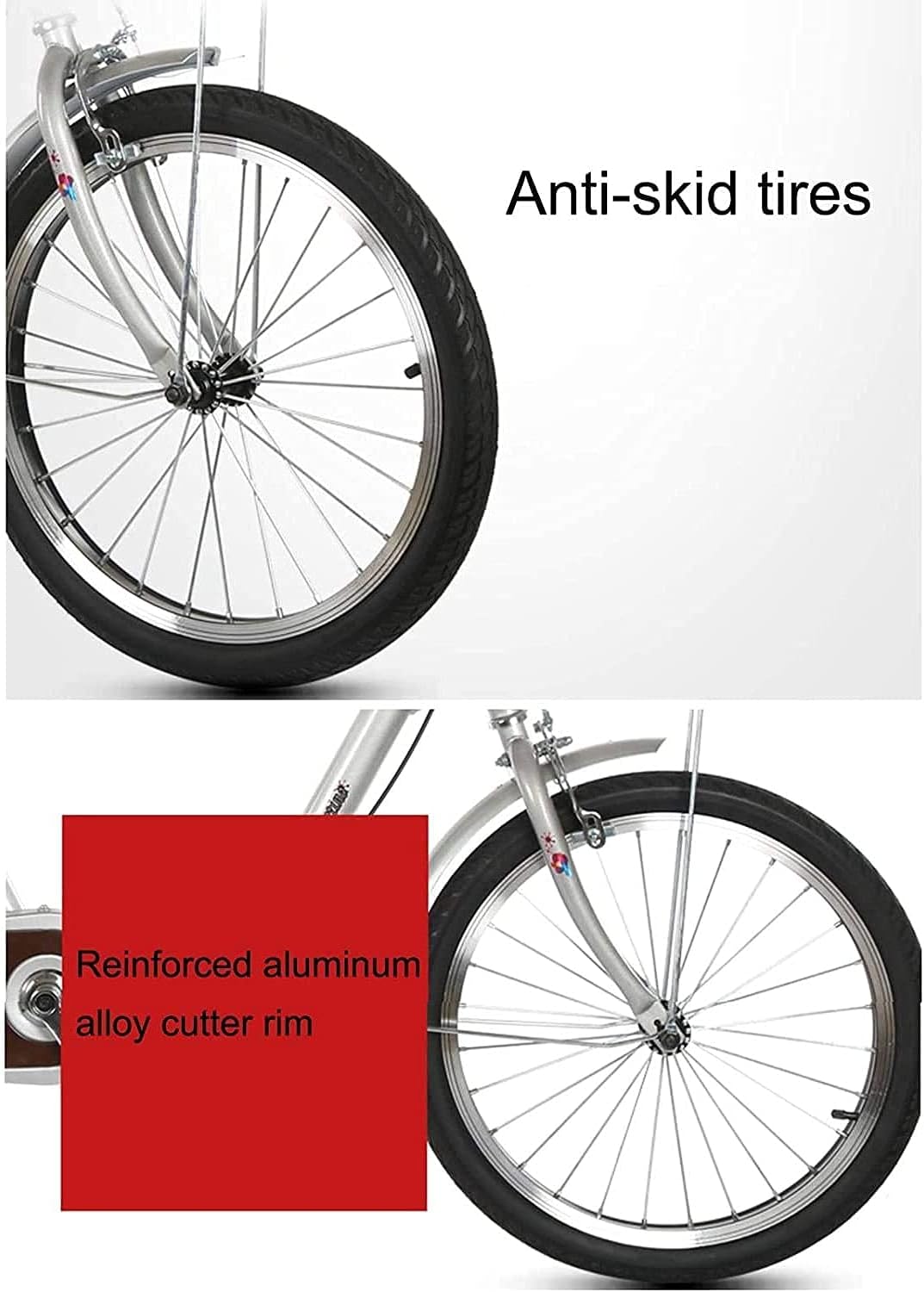 Comfort Three-Wheeled Bicycles for Seniors Adult Tricycle 20 Inch 3 Three Wheel Bike with Double Brake System Manpower Bicycles with Cargo Basket for Shopping