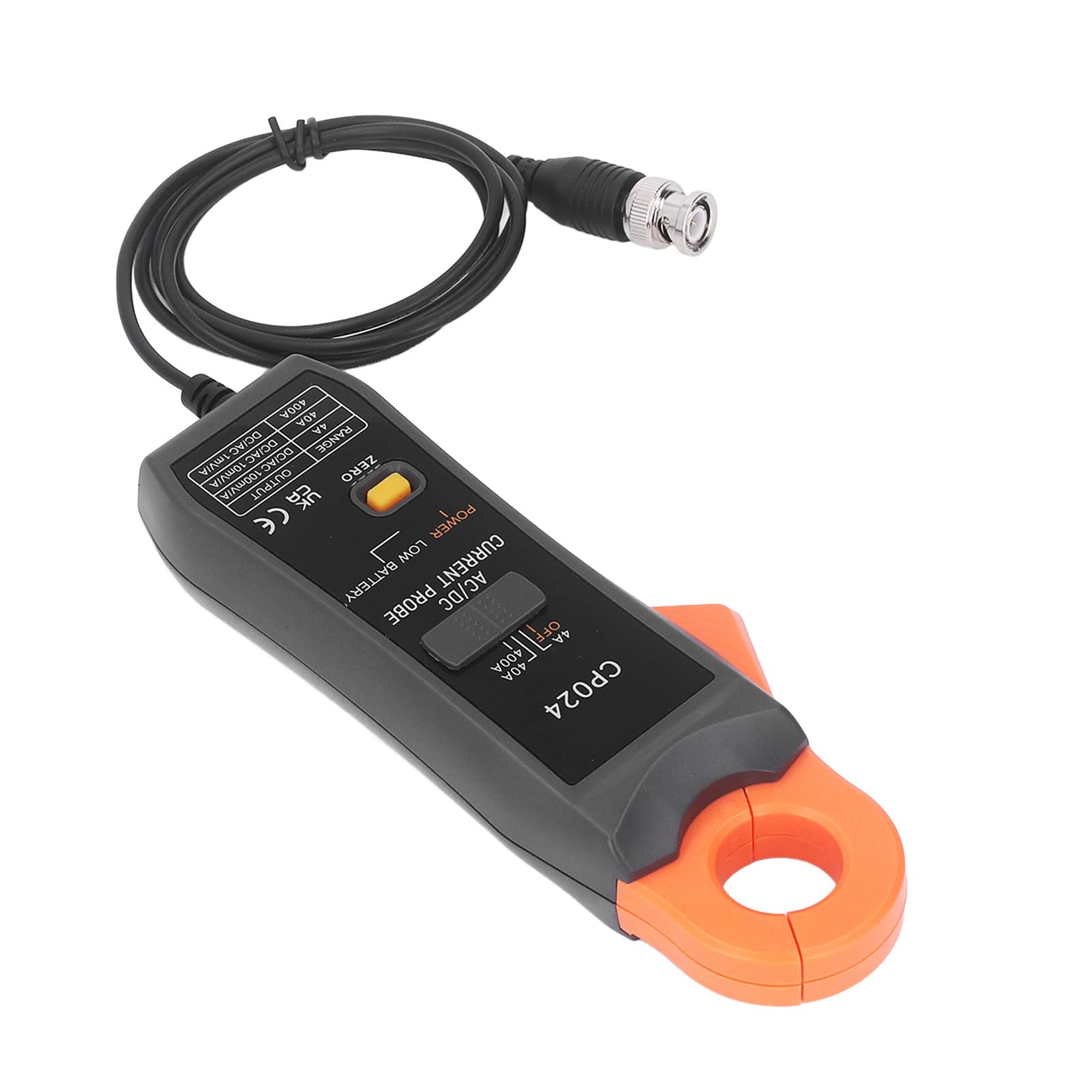 Pinza amperometrica AC DC Pinza amperometrica interfaccia BNC 4 A a 400 A Alta precisione per multimetro oscilloscopio Test elettrico Materiale ABS Dimensione ganascia 23 mm