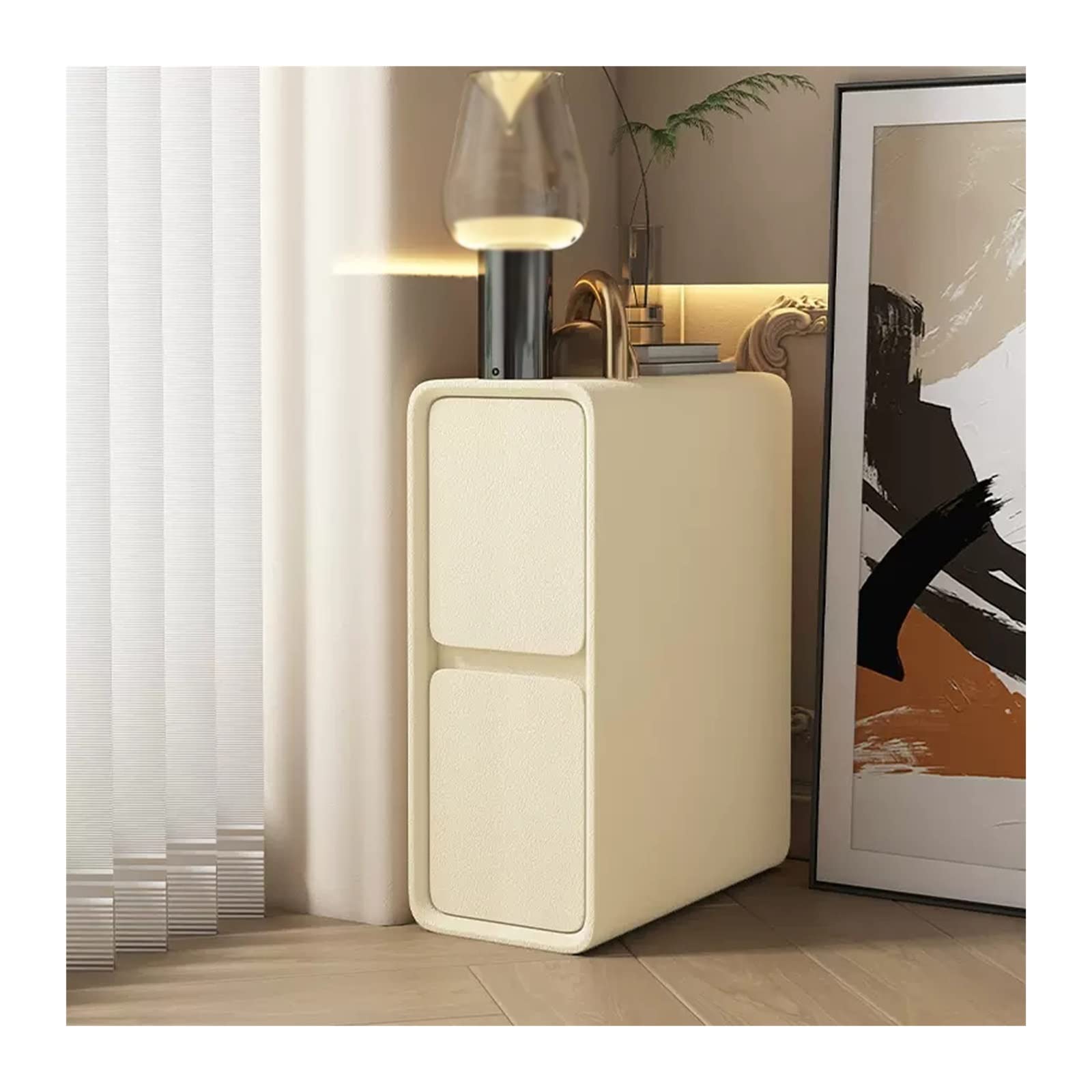 Mesa de noche de la mesita de noche con 2 cajones de madera completamente ensamblada No Mesas de ensamblaje/mesa lateral/mesita de noche/Catinda para la oficina del dormitorio de la sala de estar,