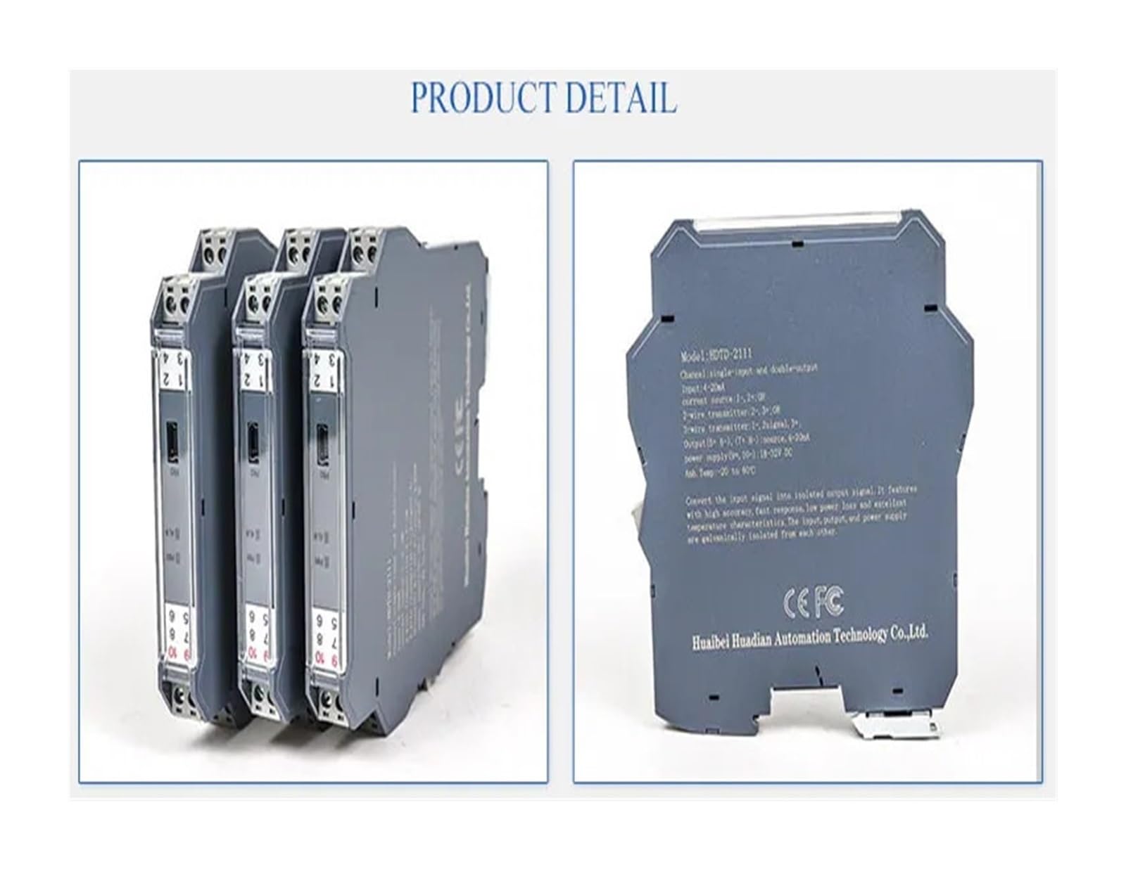 1 pz 24 V CC Alimentatore isolatore di Segnale Loop Alimentato 4-20 mA/0-20 mA/0-5 V/0-10 V trasmettitore isolatore di Segnale(0-20MA in_24V_0-10V)