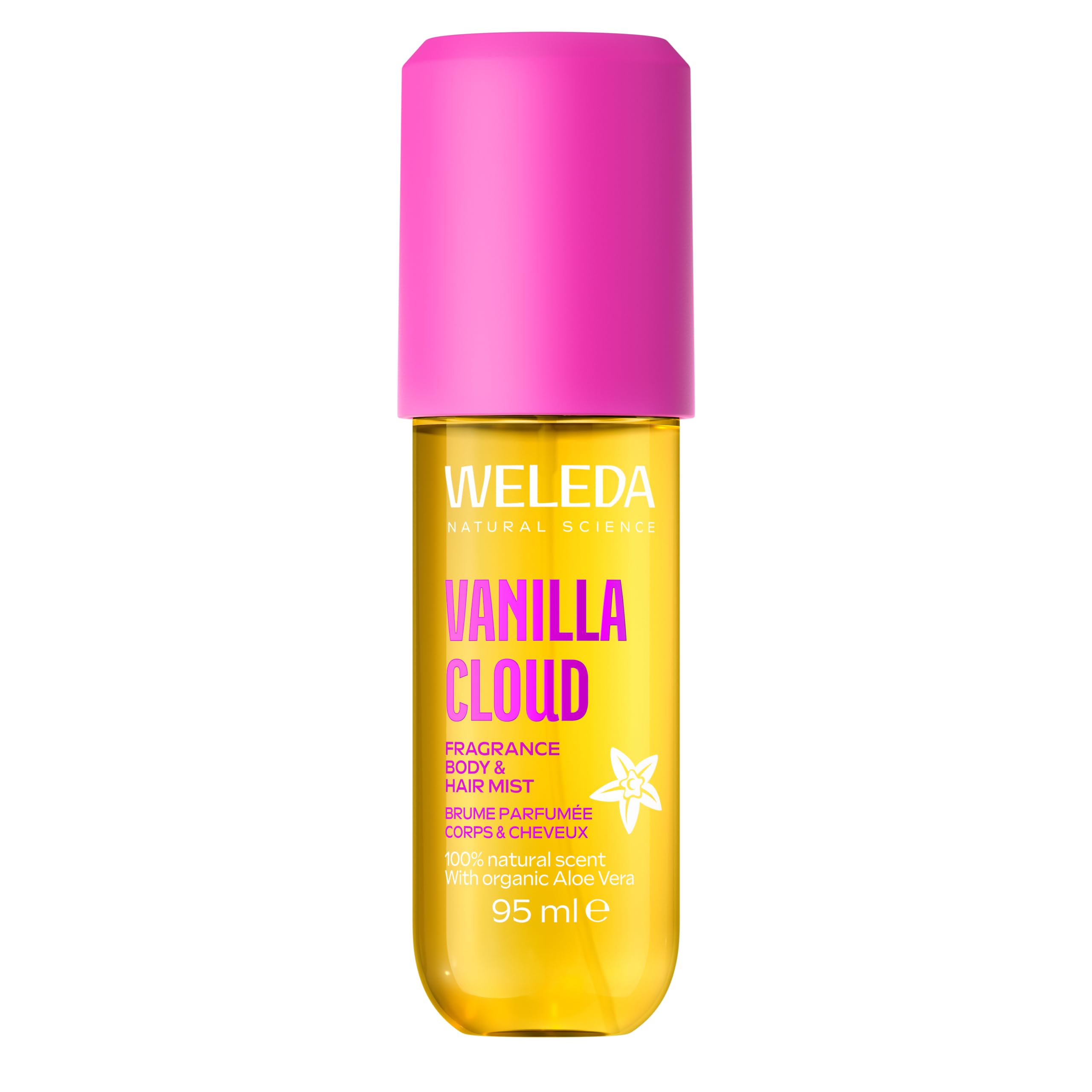 Weleda Vanilla Cloud Hair & Body Mist, Fragrance Mist with Aloe Vera, 100% Natural Fragrance Spray for Women, Lightweight & Long-Lasting, Vegan, 95ml
