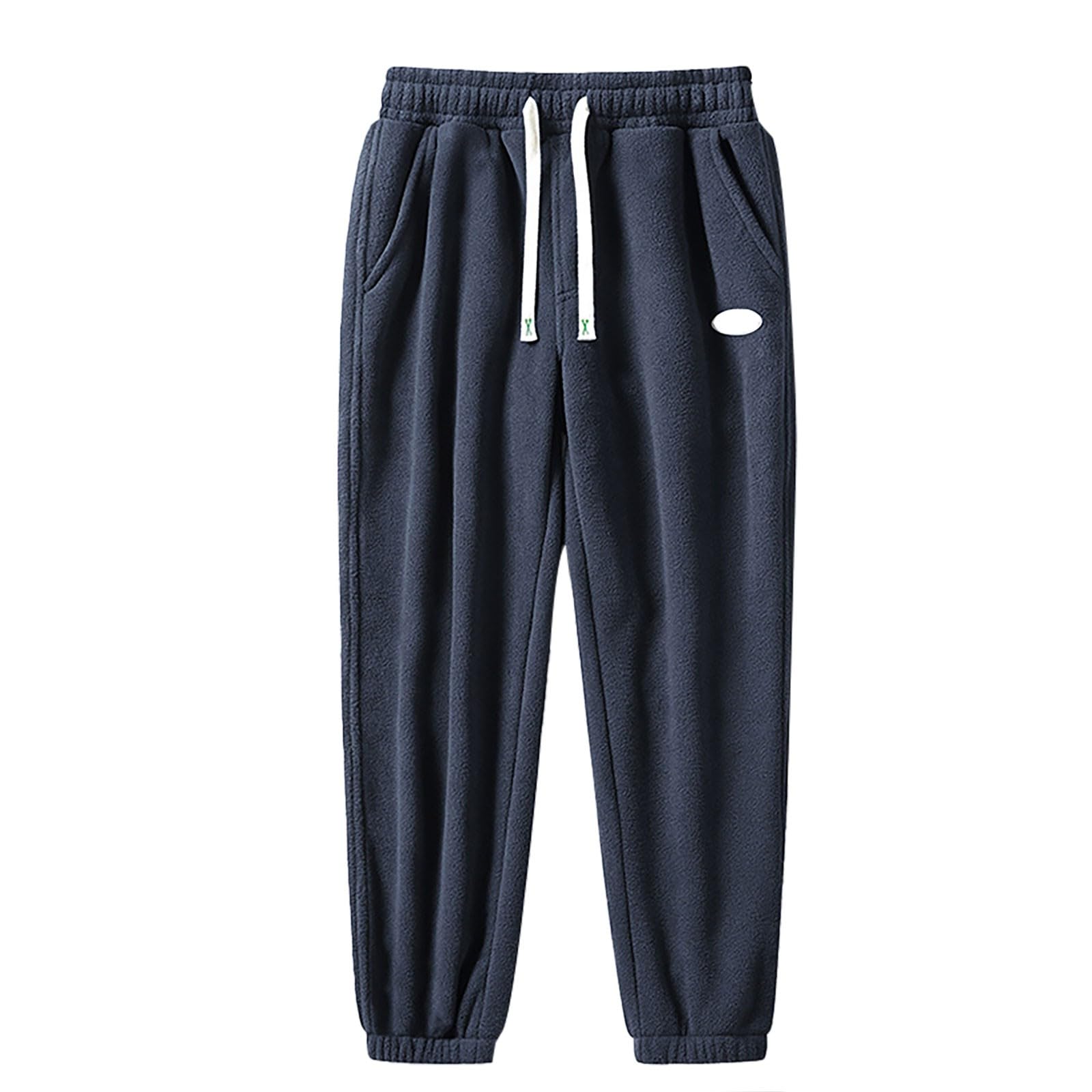 Generisch Pantaloni termici da uomo invernali, lunghi in pile, pantaloni da neve, tinta unita, per il tempo libero, con coulisse, pantaloni invernali con design termoretraibile (disponibile in taglie