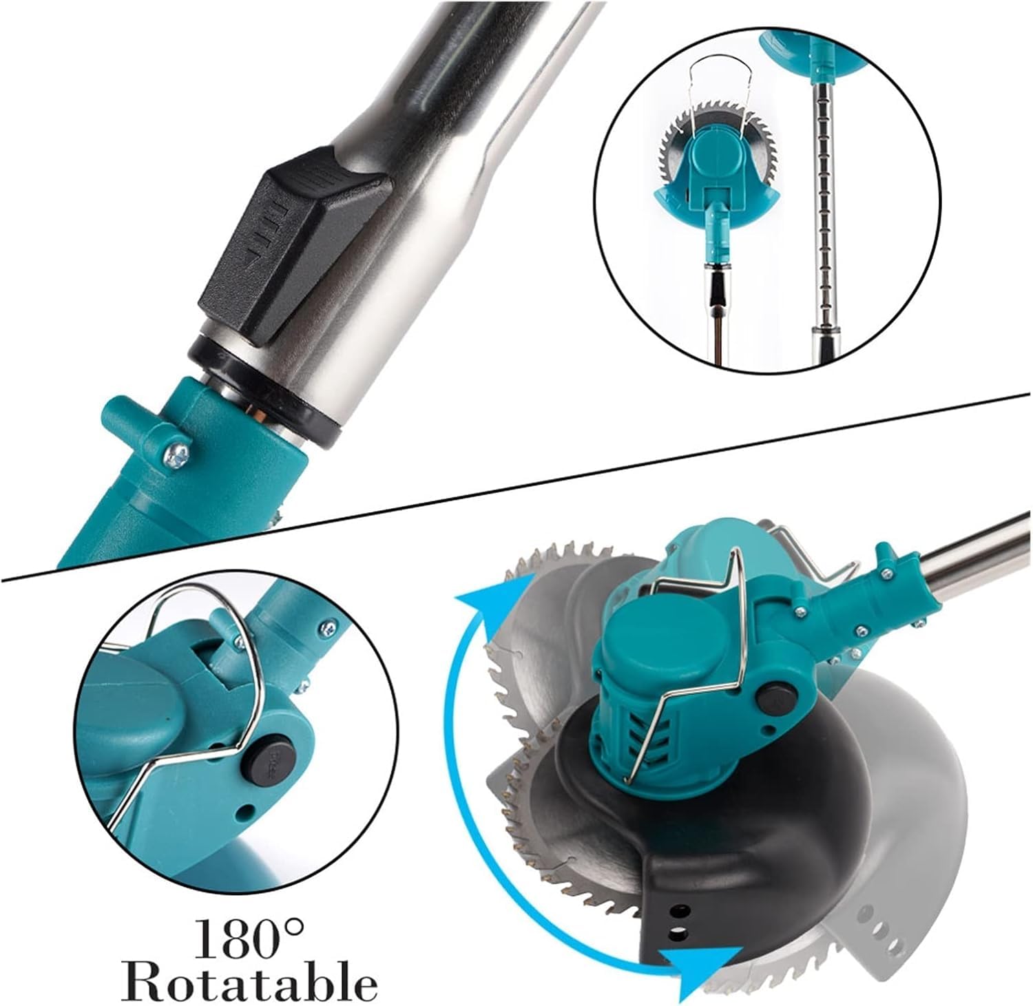 Cortadora de césped eléctrica inalambrica, cortacesped portátil 21 V, con Dos baterias, para jardín, con Mango Ajustable, para Corte rápido, Don Feliz