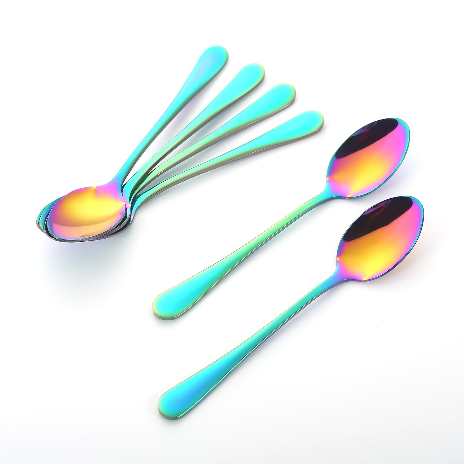 tiokin Teaspoons Set of 6,Mini Coffee Spoon,4.7 Inches Stainless Steel Small Tea Spoons Dessert Spoons Set for Coffee Dessert