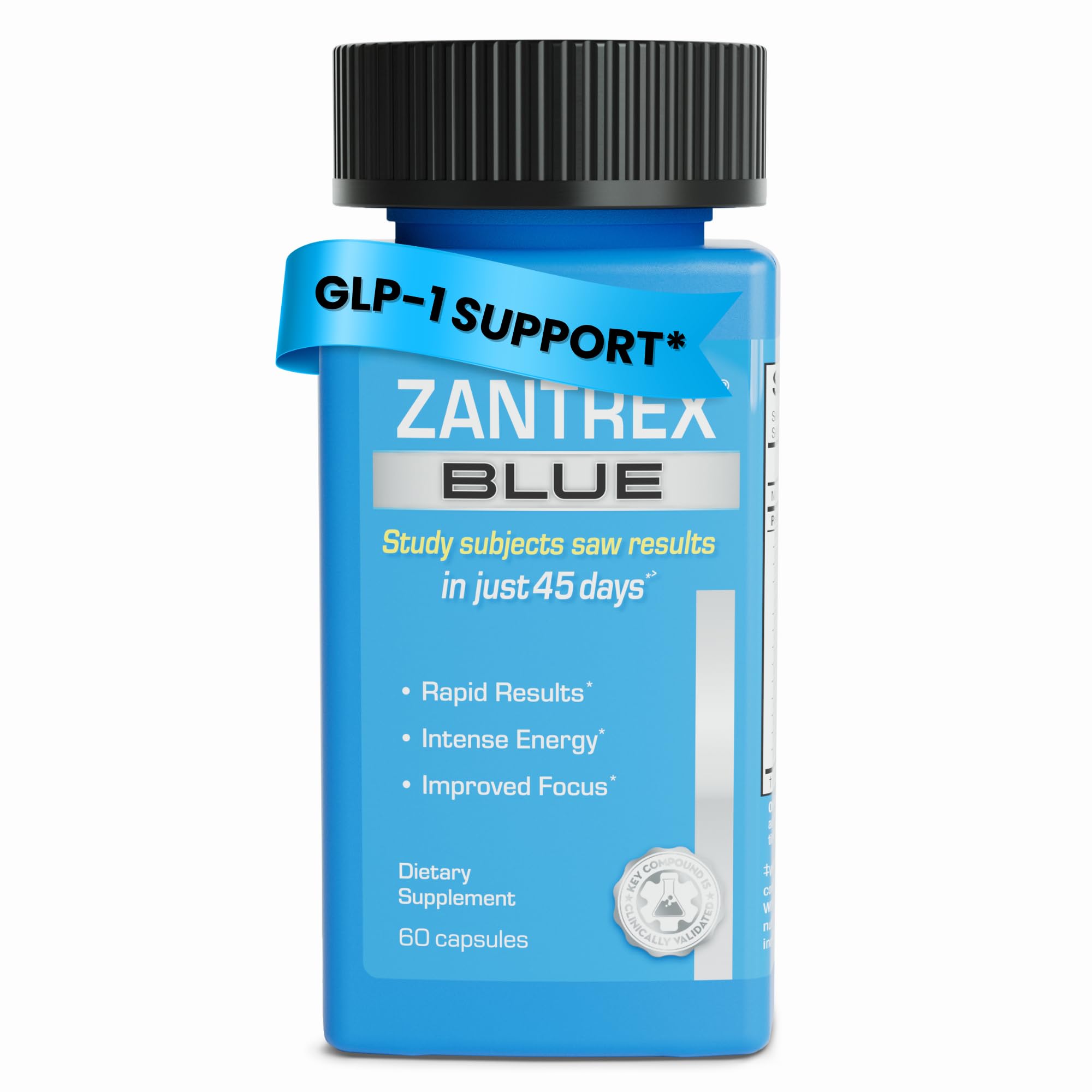 Zantrex Blue Energy & Thermogenesis Boost Energy | Weight Management Supplement for Appetite Control, Increased Calorie Burn and Supports GLP-1 Levels | 60 Capsules