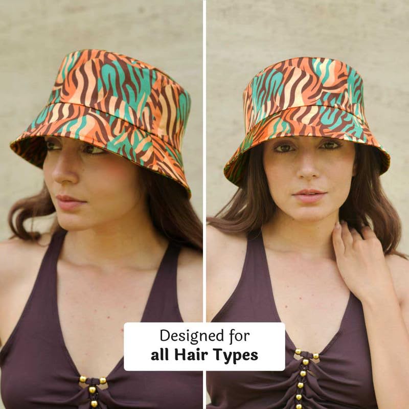 Image of Hair Drama Co. Crochet Bucket Hat for Women | Comfy & Casual Knit Handmade Foldable Floppy Hat | Summer Crochet Bucket Cap for Women & Girls