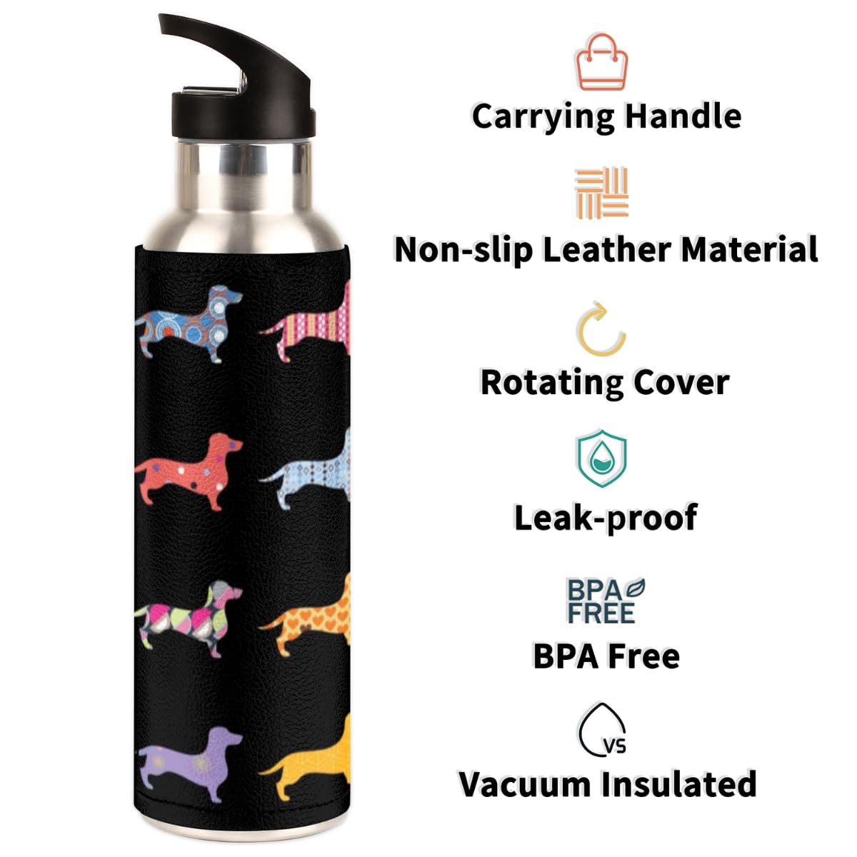 Borraccia Termica Acciaio Inox Con Cannuccia - 1000ml Mantiene Temperatura 8-10h - Foto 1