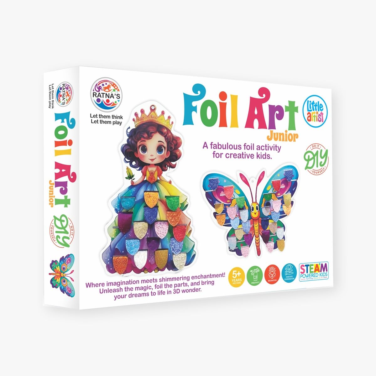 RATNAS Junior Foil Art Kit DIY Creative Activity Kit, STEAM Powered Art & Craft Activity - Foil Fun Craft Kits & Supplies for Kids and Adults, 3D Foil Art Designs, Easy to Use (B0D4R8HC9F) Amazon Price History, Amazon Price Tracker
